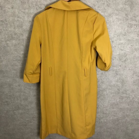 Sharagano Mustard Yellow Duster Open Style Jacket - Picture 5 of 6